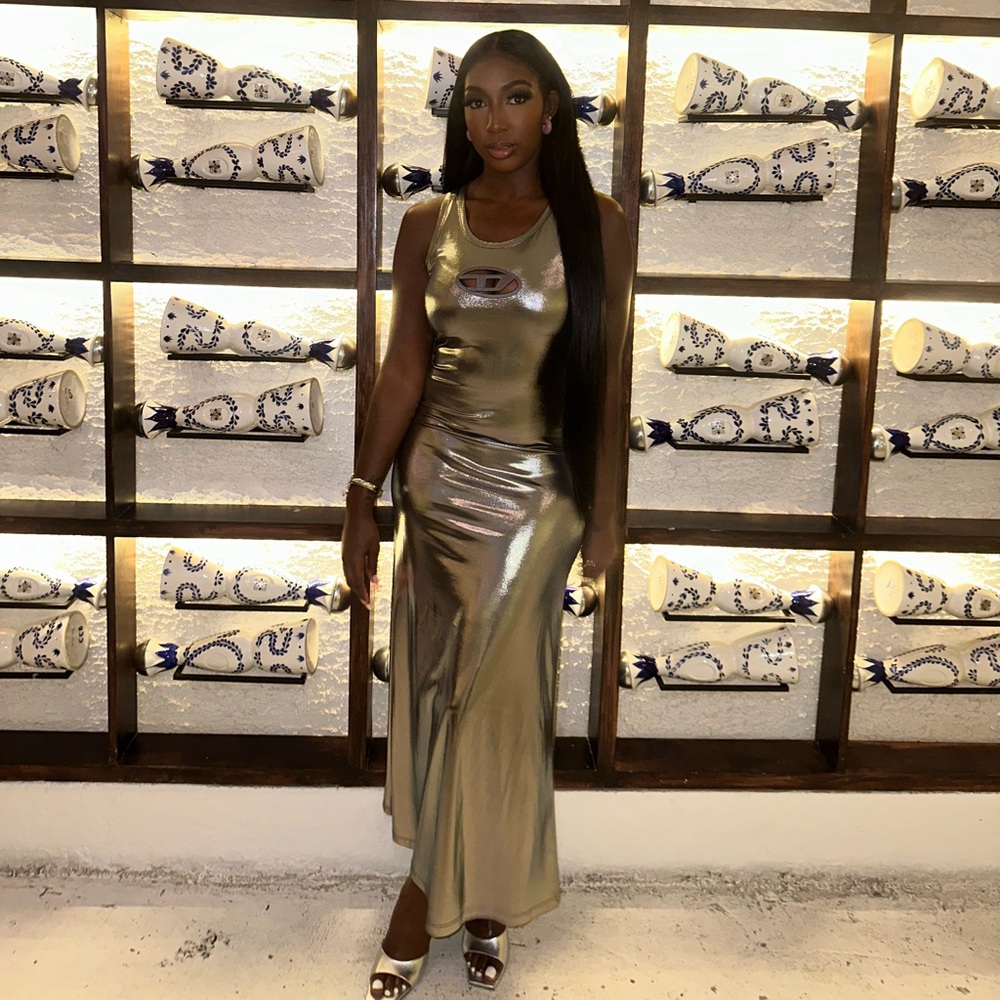 Diesel silver body con dress worn once. Size Small worn once.